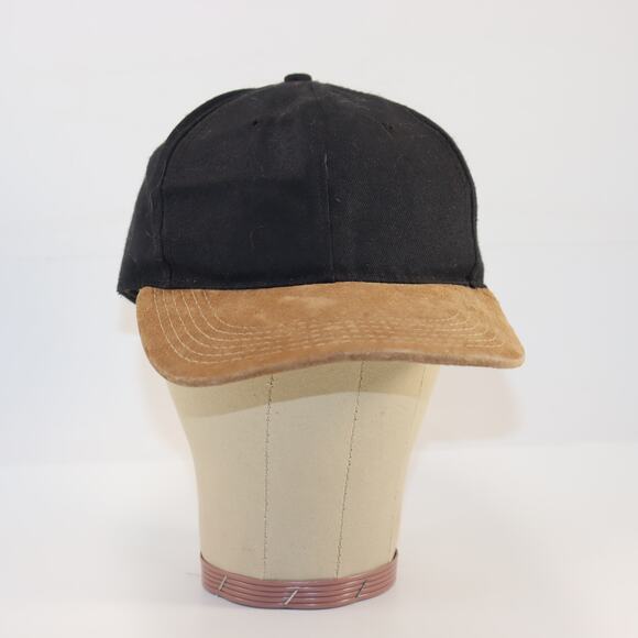 Vintage Swatch Black Snapback Hat Suede Brim Made in USA - Picture 4 of 5